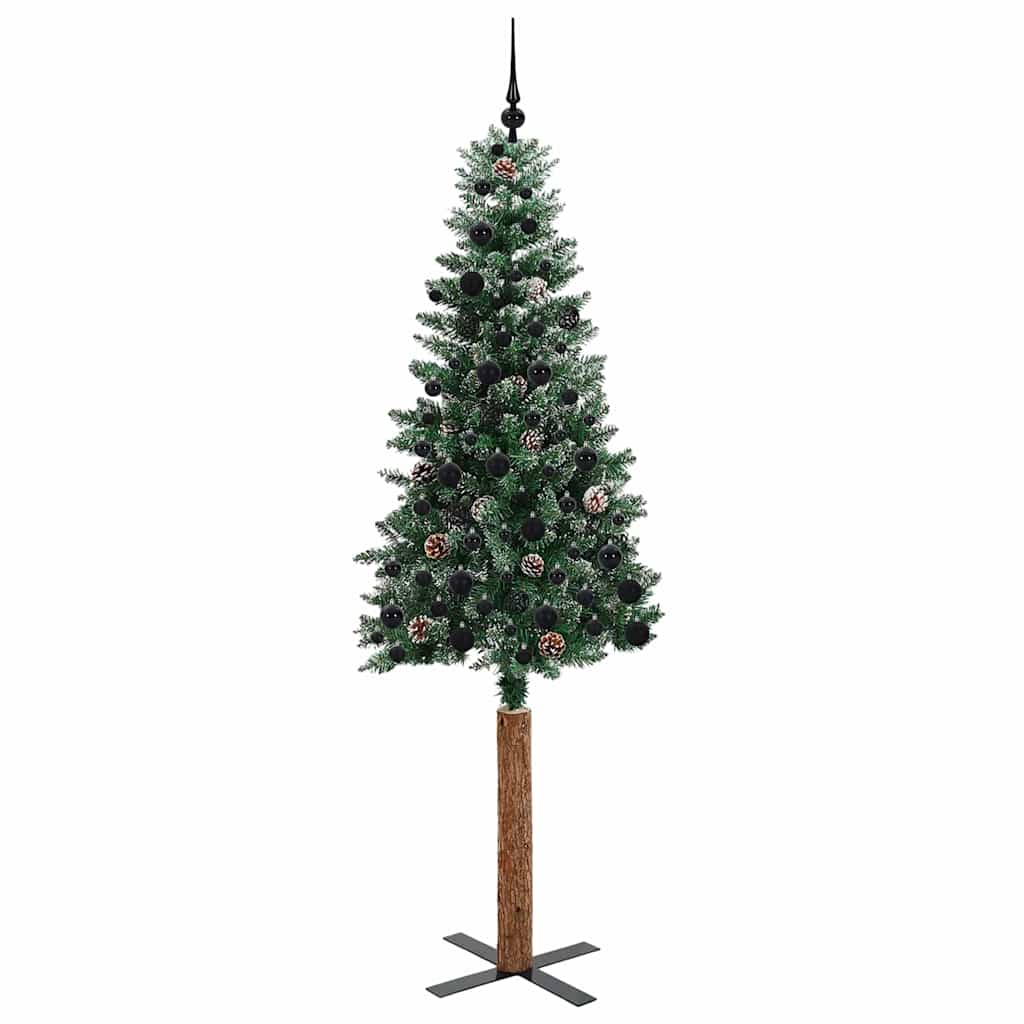 Slim Christmas Tree with 300 LEDs Green and White 210 cm